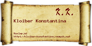 Kloiber Konstantina névjegykártya